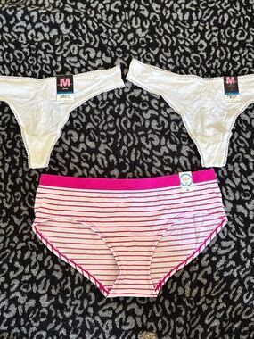 Panties Flirtitude Maidenform Thong White Stripe Lot Bundle 3 Women Size XL NWT